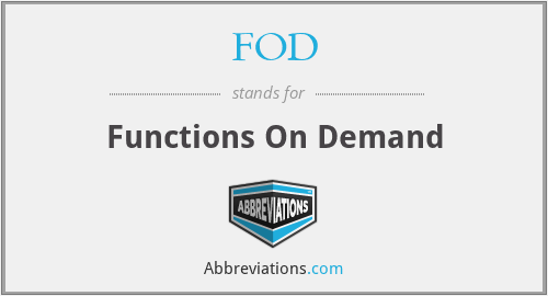 FOD - Functions On Demand