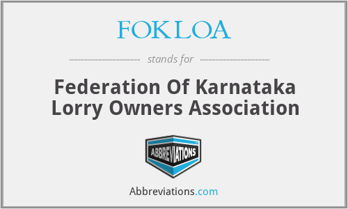FOKLOA - Federation Of Karnataka Lorry Owners Association