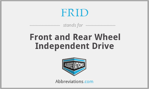 FRID - Front and Rear Wheel Independent Drive