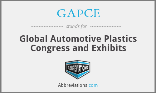 GAPCE - Global Automotive Plastics Congress and Exhibits