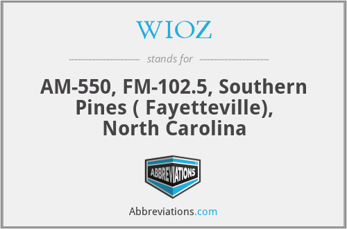 WIOZ - AM-550, FM-102.5, Southern Pines ( Fayetteville), North Carolina