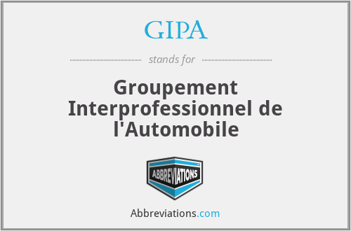 GIPA - Groupement Interprofessionnel de l'Automobile