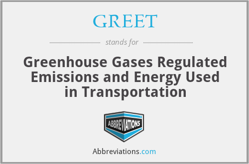 GREET - Greenhouse Gases Regulated Emissions and Energy Used in Transportation