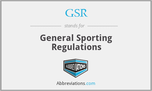 GSR - General Sporting Regulations