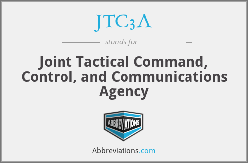 JTC3A - Joint Tactical Command, Control, and Communications Agency