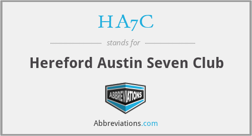 HA7C - Hereford Austin Seven Club