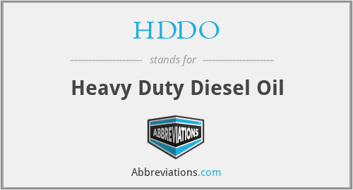 HDDO - Heavy Duty Diesel Oil