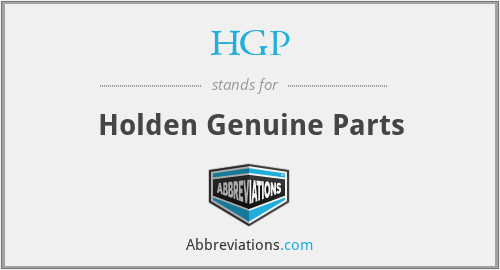 HGP - Holden Genuine Parts