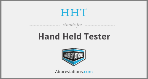 HHT - Hand Held Tester