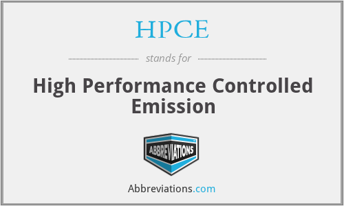 HPCE - High Performance Controlled Emission