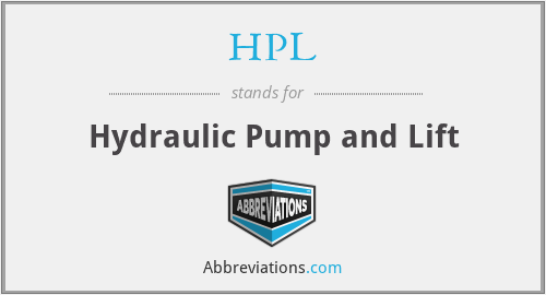 HPL - Hydraulic Pump and Lift