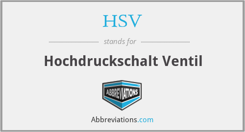 HSV - Hochdruckschalt Ventil