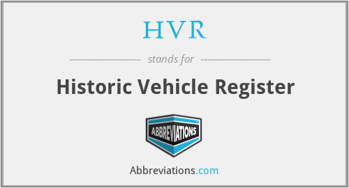 HVR - Historic Vehicle Register