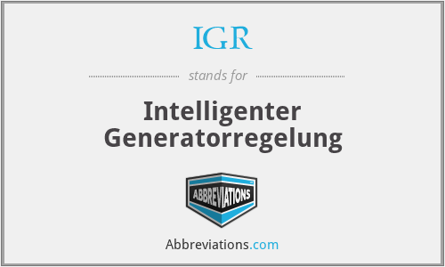 IGR - Intelligenter Generatorregelung