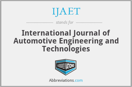 IJAET - International Journal of Automotive Engineering and Technologies