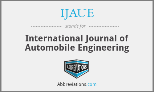 IJAUE - International Journal of Automobile Engineering