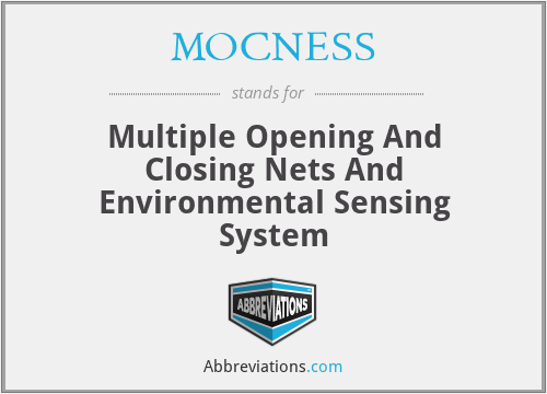 MOCNESS - Multiple Opening And Closing Nets And Environmental Sensing System