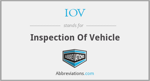 IOV - Inspection Of Vehicle
