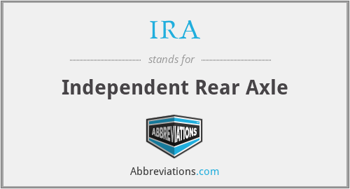 IRA - Independent Rear Axle