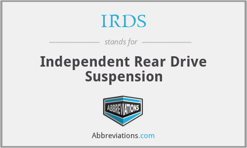 IRDS - Independent Rear Drive Suspension