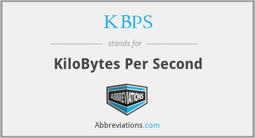 KBPS - KiloBytes Per Second