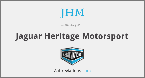JHM - Jaguar Heritage Motorsport