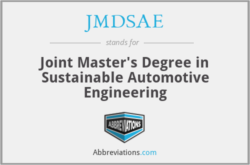 JMDSAE - Joint Master's Degree in Sustainable Automotive Engineering