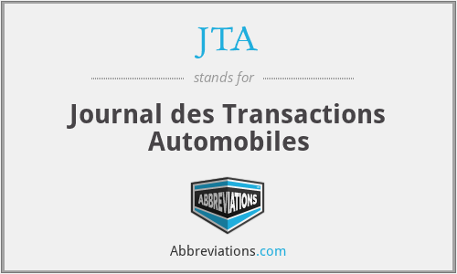 JTA - Journal des Transactions Automobiles