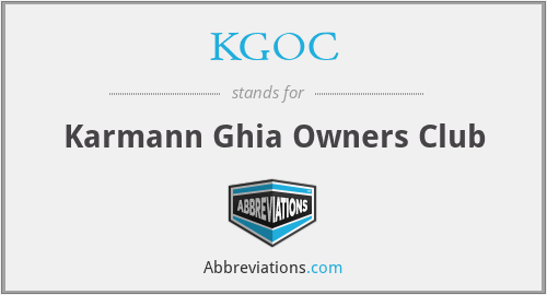 KGOC - Karmann Ghia Owners Club