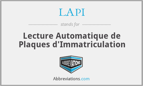 LAPI - Lecture Automatique de Plaques d'Immatriculation
