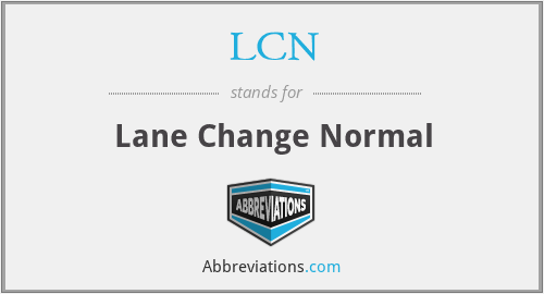 LCN - Lane Change Normal