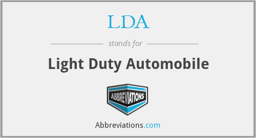 LDA - Light Duty Automobile