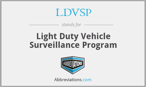 LDVSP - Light Duty Vehicle Surveillance Program