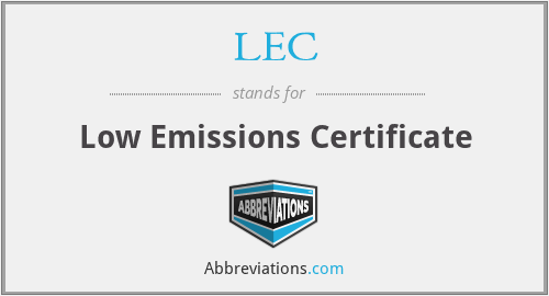 LEC - Low Emissions Certificate