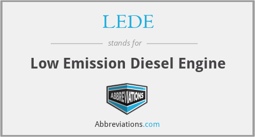 LEDE - Low Emission Diesel Engine