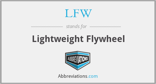 LFW - Lightweight Flywheel