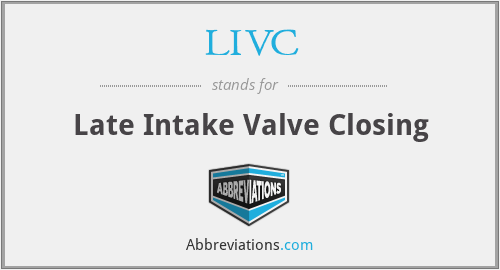 LIVC - Late Intake Valve Closing