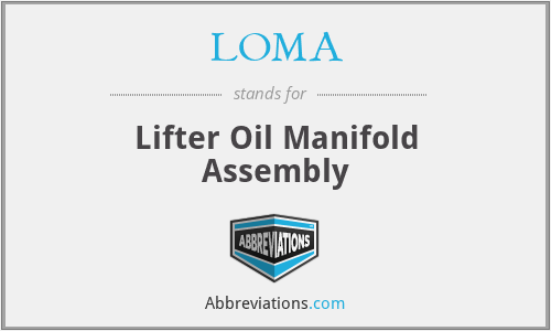LOMA - Lifter Oil Manifold Assembly