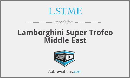 LSTME - Lamborghini Super Trofeo Middle East