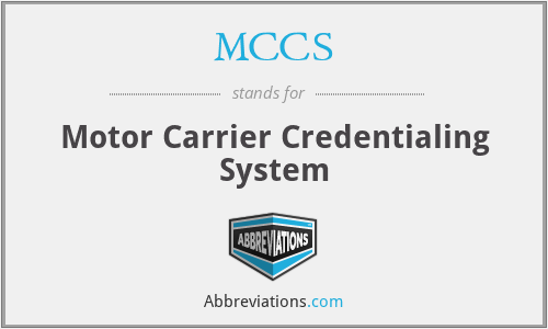 MCCS - Motor Carrier Credentialing System