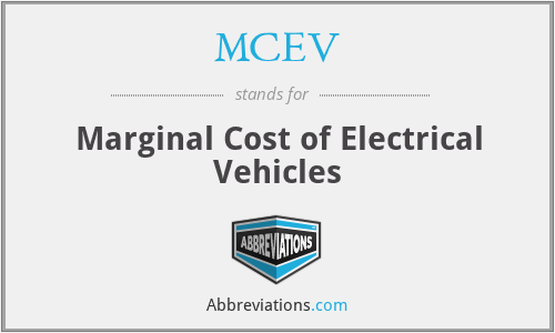 MCEV - Marginal Cost of Electrical Vehicles