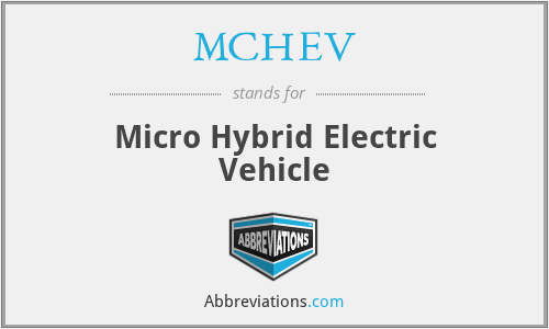 MCHEV - Micro Hybrid Electric Vehicle