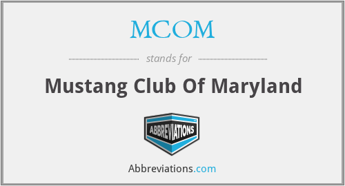 MCOM - Mustang Club Of Maryland