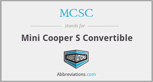 MCSC - Mini Cooper S Convertible
