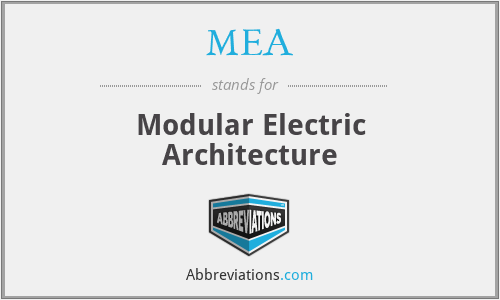 MEA - Modular Electric Architecture