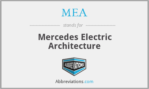 MEA - Mercedes Electric Architecture