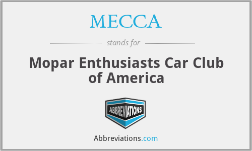MECCA - Mopar Enthusiasts Car Club of America