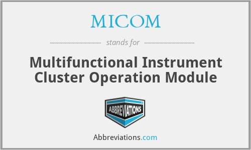 MICOM - Multifunctional Instrument Cluster Operation Module