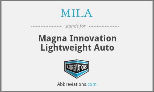 MILA - Magna Innovation Lightweight Auto