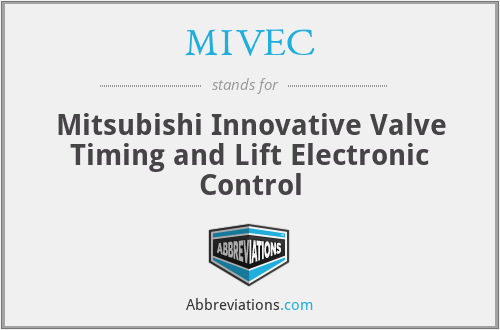 MIVEC - Mitsubishi Innovative Valve Timing and Lift Electronic Control